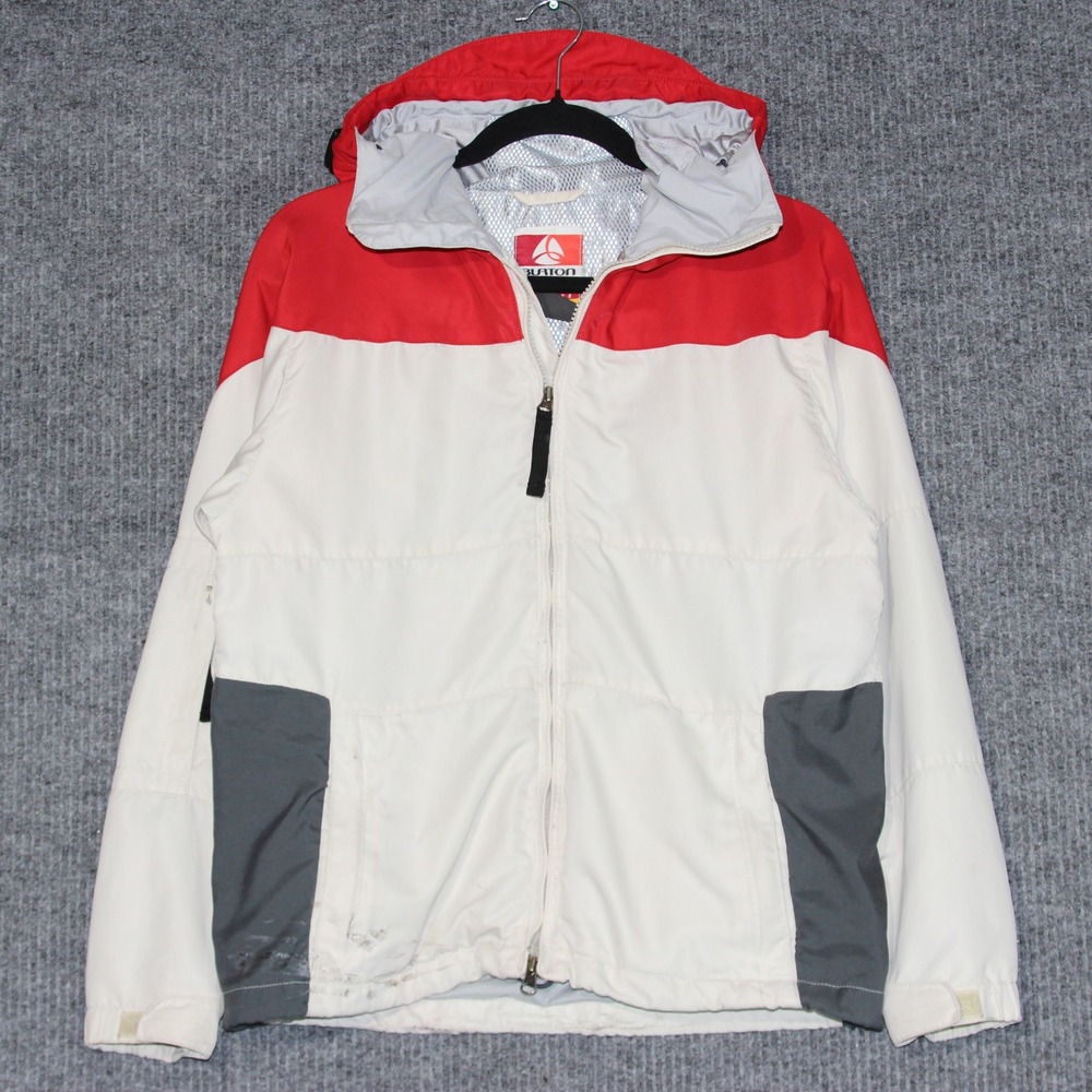 Womens Burton Bio Lite Ski Snowboard Jacket Red White XS Color Block‎